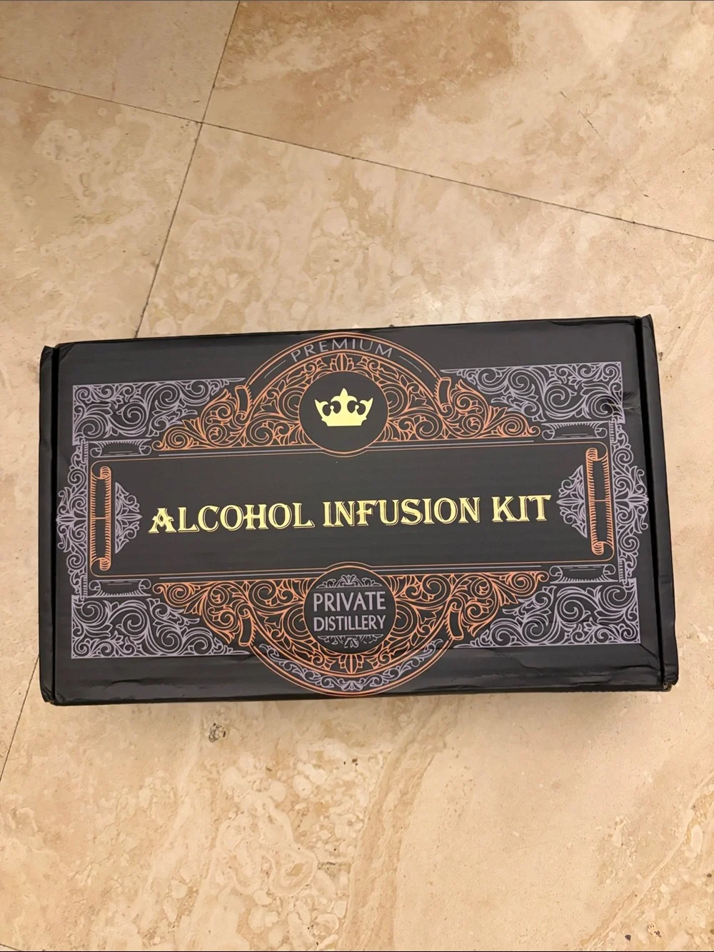 Alcohol Infusion Kit by - Clear Glass Decanters with Assorted Flavor Bottles